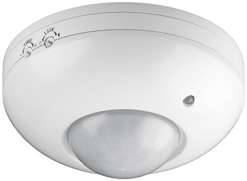 Infrared Motion Detector, white - for surface ceiling mounting, 360° detection, 6 m range, for indoor use (IP20), suitable for LEDs 95172