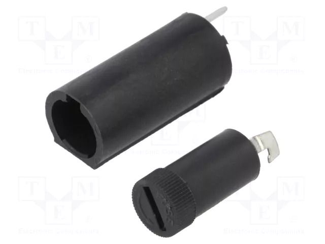 Fuse holder; THT; 5x20mm; 10A; thermoplastic; Pitch: 10mm; black ESKA 502810