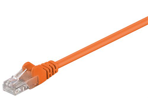 CAT 5e Patch Cable, U/UTP, orange, 1 m - copper-clad aluminium wire (CCA) 95218