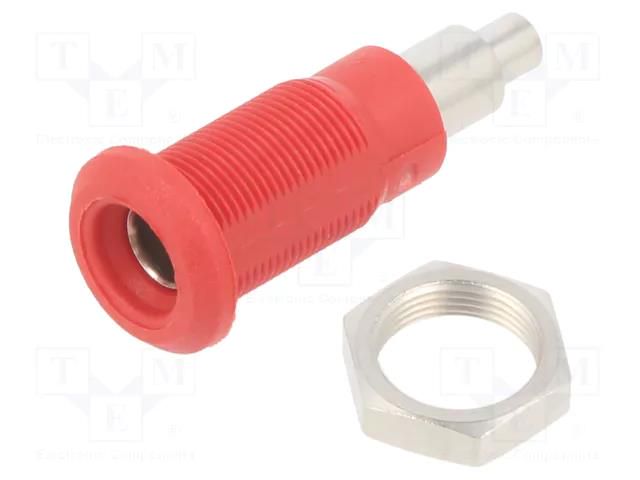 Connector: 4mm banana; socket; 25A; 30VAC; 60VDC; red STÄUBLI LB4H-IE/N-22