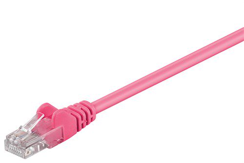 CAT 5e Patch Cable, U/UTP, magenta, 2 m - copper-clad aluminium wire (CCA) 95226