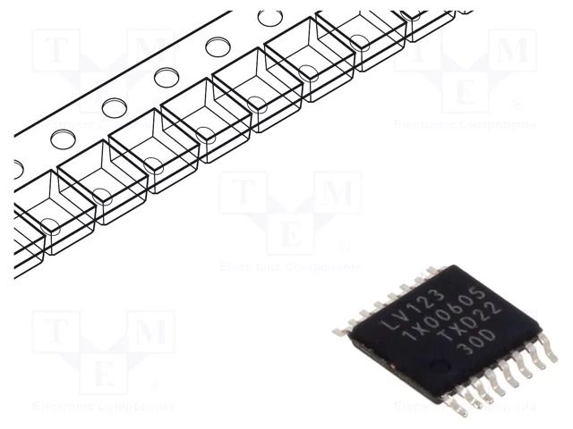 IC: digital; monostable,multivibrator,resettable; Ch: 2; TTL; SMD NEXPERIA 74LV123PW.118