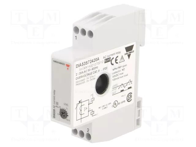 Current monitoring relay; AC current; for DIN rail mounting CARLO GAVAZZI DIA53S72420A