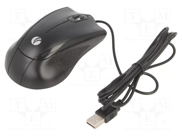 Mouse; black; USB; optical,wired; 1.8m; No.of butt: 3 VCOM DM114