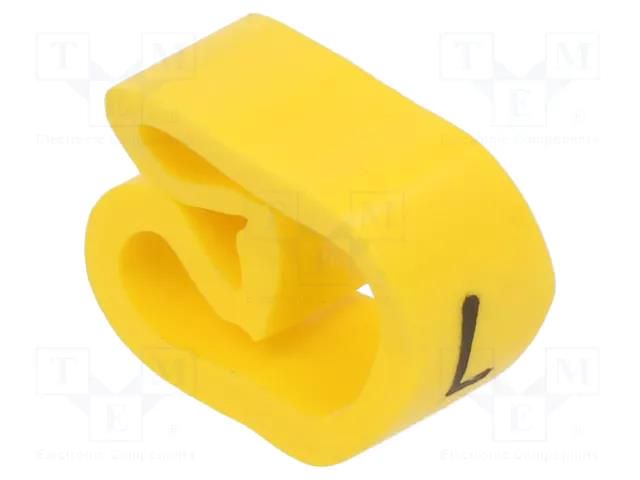 Markers; Marking: L; 8÷16mm; PVC; yellow; -30÷60°C; leaded; PA-3 PARTEX PA-30006AV40.L