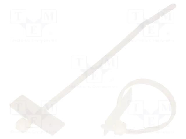 Cable tie; with label; L: 98mm; W: 2.5mm; natural; polyamide; 80N PARTEX PKB-100FM-9