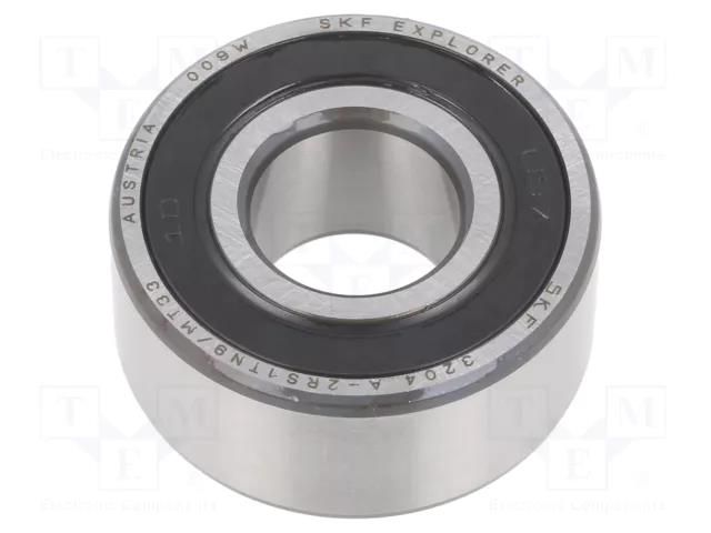 Bearing: double row ball; angular contact; Øint: 20mm; Øout: 47mm SKF SKF3204A-2RS1TN9