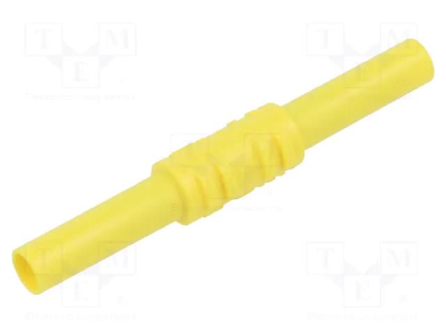 Connector: 4mm banana; adapter,socket; 32A; 1kV; 62.5mm; yellow STÄUBLI XHK-24