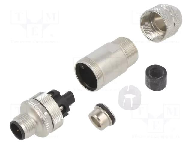 Connector: M12; male; 713; 60V; IP67; for cable; screw terminal BINDER 99-1437-814-05