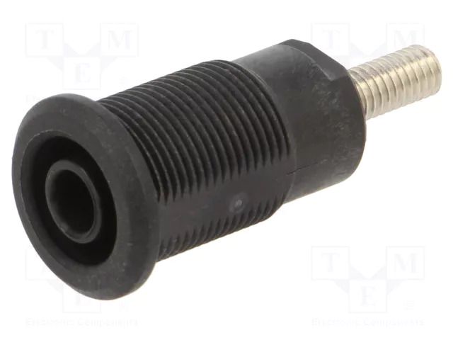 Connector: 4mm banana; socket; 32A; black; nickel plated; M4,screw STÄUBLI BI-SLB4-GK/N-21