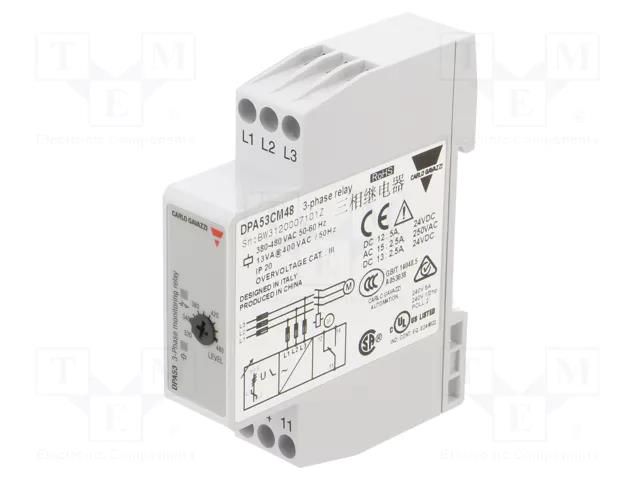 Voltage monitoring relay; phase sequence,phase failure; DPA CARLO GAVAZZI DPA53CM48