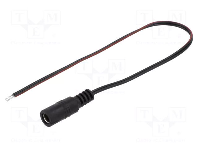 Cable; 2x0.35mm2; wires,DC 5,5/2,1 socket; straight; black; 0.25m BQ CABLE DC.CAB.6000.0020