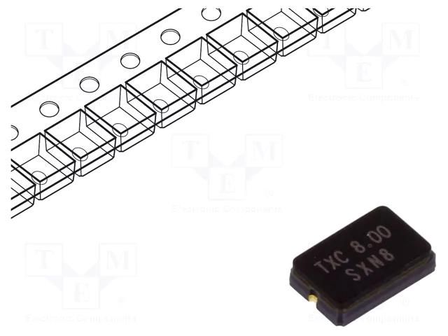 Resonator: quartz; 8MHz; 20pF; SMD; 5x3.2x1.2mm TXC AA-8.000MDMK-T