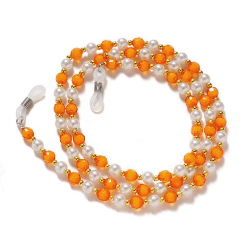 A chain for glasses, beads, an orange pendant, Hurtel 5907769343896 5907769343896