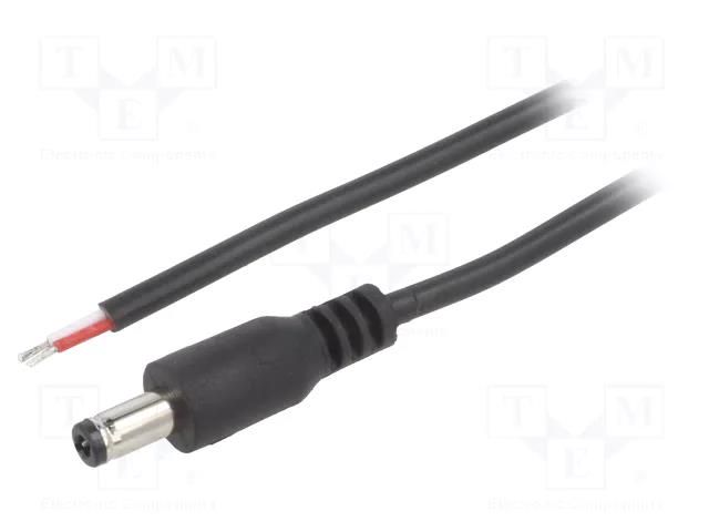 Cable; 2x0.5mm2; wires,DC 5,5/2,5 plug; straight; black; 2m BQ CABLE DC.CAB.4600.0200
