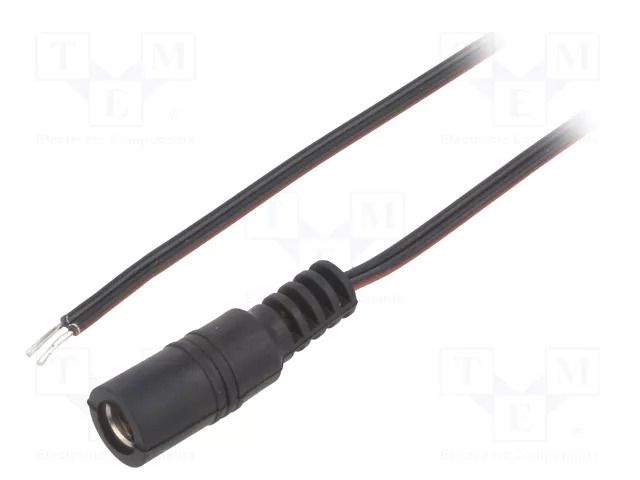 Cable; 2x0.35mm2; wires,DC 5,5/2,5 socket; straight; black; 2m BQ CABLE DC.CAB.6400.0200