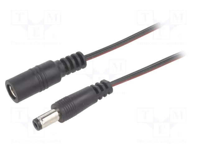 Cable; 2x0.35mm2; DC 5,5/2,1 plug,DC 5,5/2,1 socket; straight BQ CABLE DC.EXT.6200.0200