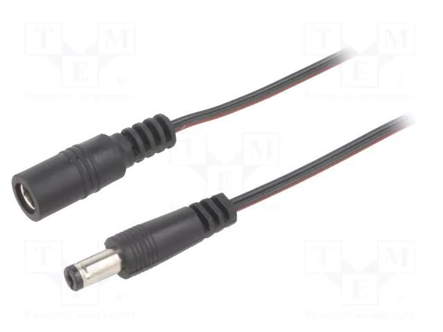 Cable; 2x0.35mm2; DC 5,5/2,1 plug,DC 5,5/2,1 socket; straight BQ CABLE DC.EXT.6200.0300