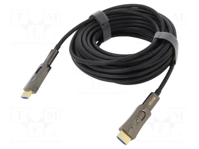 Cable; HDMI plug,micro HDMI plug,both sides; PVC; 10m; black VCOM D3742D-10.0