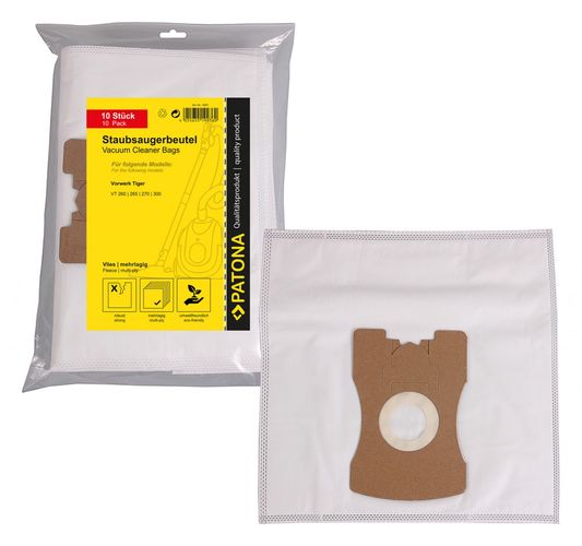 PATONA 10 vacuum cleaner bag multi layer fleece f. Vorwerk Kobold Kobold VT260 VT265 VT270 VT300, PATONA 9551
