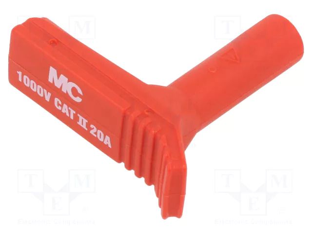 Connector: 4mm banana; angle plug; 20A; red; insulated STÄUBLI XWA-4/19-22