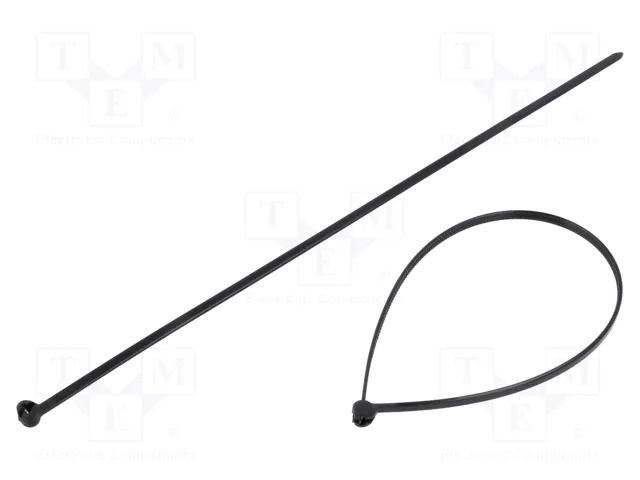 Cable tie; with a metal clasp; L: 200mm; W: 2.5mm; black; polyamide BM GROUP BMNL2025