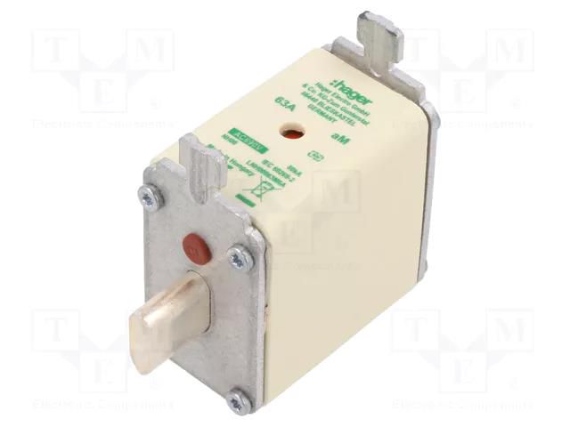 Fuse: fuse; 63A; 690VAC; aM; industrial; NH00 HAGER LNH00063M6A