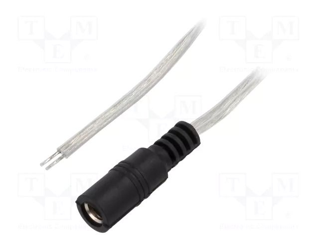 Cable; 2x0.5mm2; wires,DC 5,5/2,5 socket; straight; transparent BQ CABLE DC.CAB.8400.0020