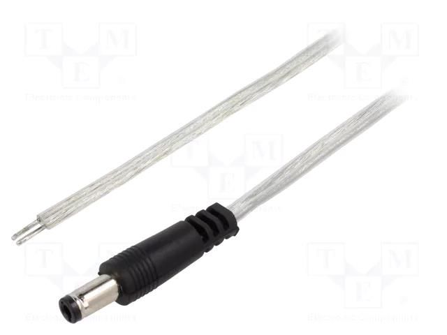 Cable; 2x0.5mm2; wires,DC 5,5/2,5 plug; straight; transparent; 2m BQ CABLE DC.CAB.8600.0200