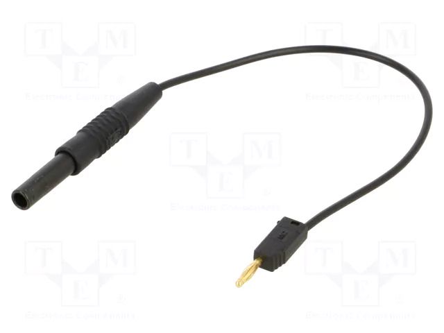 Test leads; 10A; banana socket 4mm,banana plug 2mm; Len: 0.15m STÄUBLI AK205/405-BK-01521