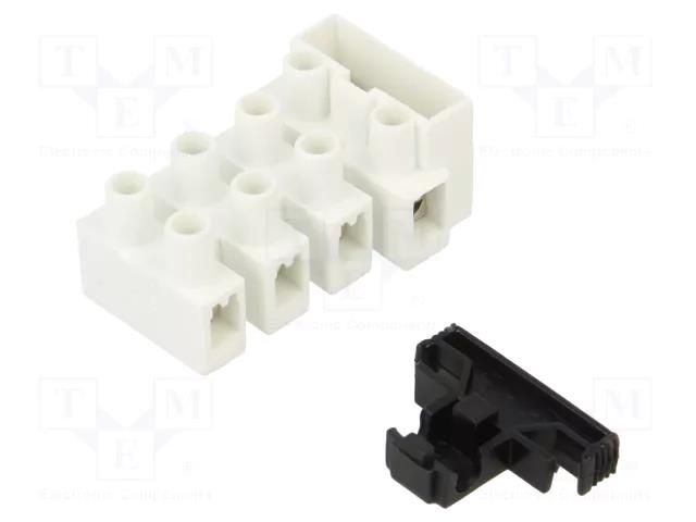 Connector: terminal block; 450V; with wire protector; white BM GROUP BM974CS