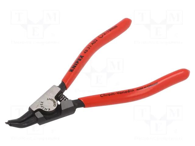 Pliers; for circlip; external; 3÷10mm; Pliers len: 130mm; angular KNIPEX KNP.4631A02