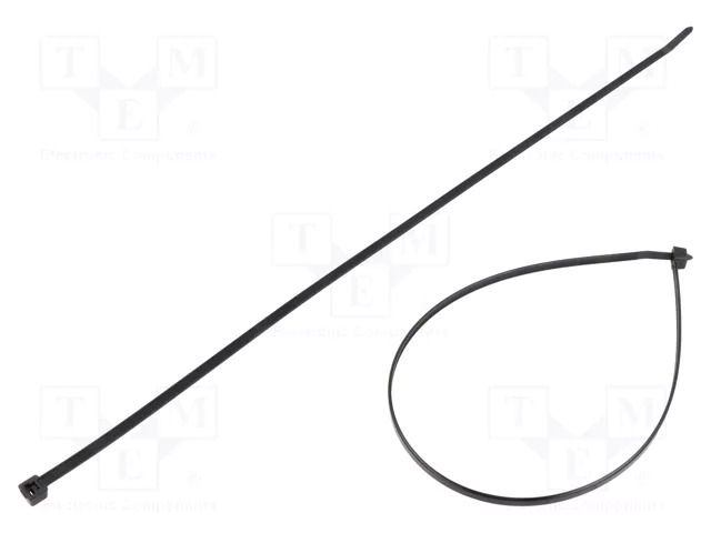 Cable tie; L: 390mm; W: 4.6mm; black; polyamide; 225N; Ømax: 110mm HELLERMANNTYTON T50L-PA66HS-BK
