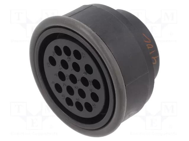 Connector: circular; female; contact insert; UIC558; PIN: 18; 10A HARTING 09580183101