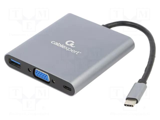 Hub USB; USB 3.1; Cablexpert; PnP; grey; Number of ports: 7; 5Gbps GEMBIRD A-CM-COMBO6-01