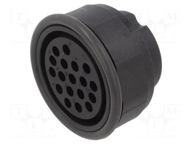 Connector: circular; female; contact insert; UIC558; PIN: 13; 10A HARTING 09580133101