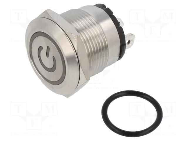Switch: vandal resistant; Pos: 2; SPST-NO; 20A/220VAC; IP40; OFF-ON ONPOW 6219F10ZETJB24VS