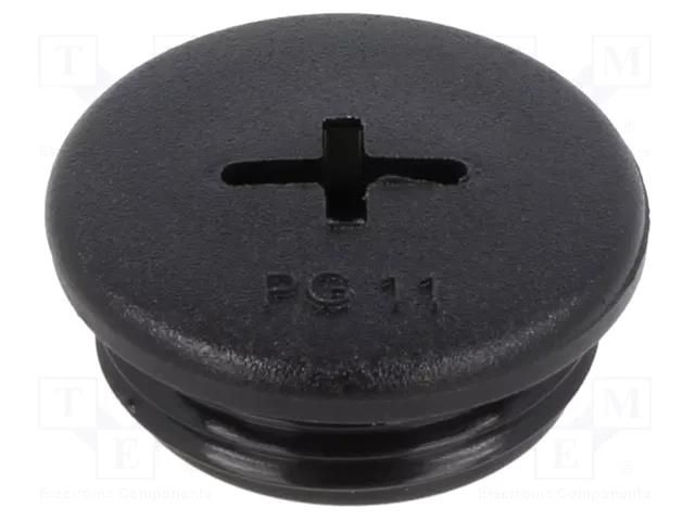 Stopper; PG11; polyamide; black; Thread: PG; 6mm; 10pcs. ALPHA WIRE HPP11-BK080