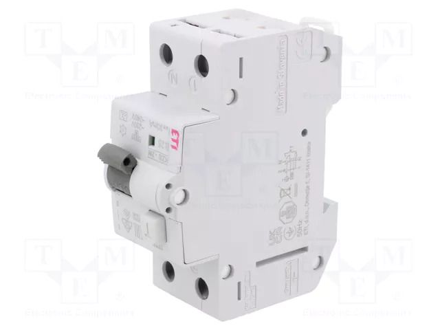 RCBO breaker; Inom: 25A; Ires: 30mA; Poles: 2; 230/400VAC; IP20; KZS ETI POLAM 002173206