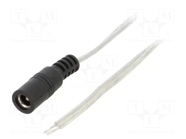Cable; 2x0.5mm2; wires,DC 5,5/2,5 socket; straight; transparent BQ CABLE DC.CAB.8400.0150