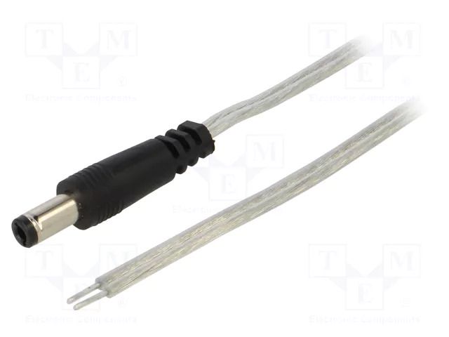 Cable; 2x0.5mm2; wires,DC 5,5/2,5 plug; straight; transparent BQ CABLE DC.CAB.8600.0020