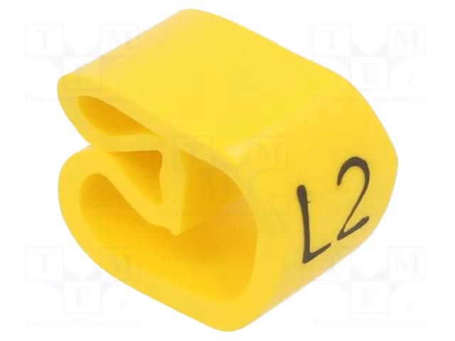 Markers; Marking: L2; 8÷16mm; PVC; yellow; -30÷60°C; leaded; PA-3 PARTEX PA-30009AV40.L2