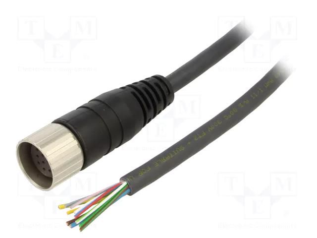 Connector: M23; plug; PIN: 12; female; cables; straight; 8A; IP67 LUMBERG AUTOMATION RKU12-256/5M