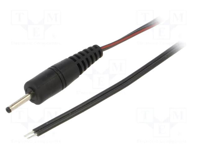 Cable; 2x0.35mm2; wires,DC 2,35/0,7 plug; straight; black; 1.5m WEST POL P07-TT-T035-150BK