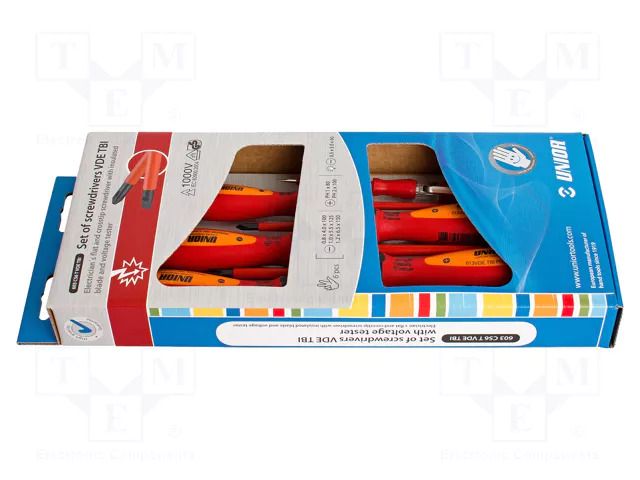 Kit: screwdrivers; cardboard packaging,box; insulated; TBI; 6pcs. UNIOR UNIOR-617043