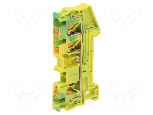 Splice terminal: rail; PT; for DIN rail mounting; push-in; ways: 1 PHOENIX CONTACT PT4-TWIN-PE