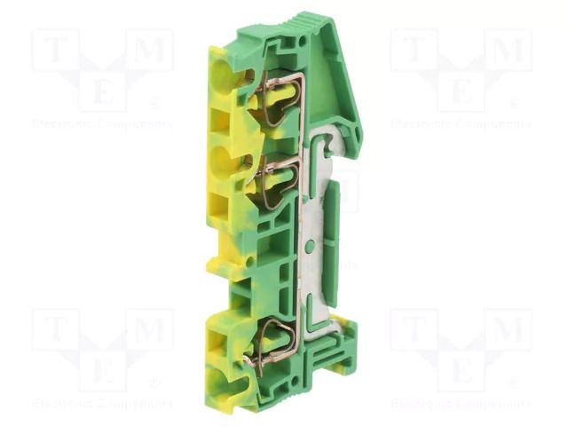Splice terminal: rail; ST; spring clamp; yellow-green; 40A; ways: 1 PHOENIX CONTACT ST4-TWIN-PE
