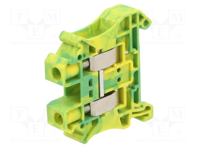 Splice terminal: rail; screw terminal; yellow-green; polyamide PHOENIX CONTACT UT10-PE