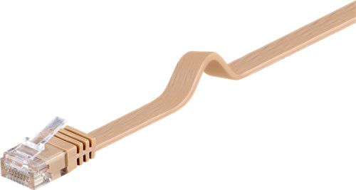 CAT 6 Flat Patch Cable, U/UTP, light brown, 1.5 m - copper conductor (CU) 95882