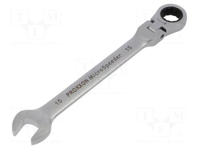 Wrench; combination spanner,with joint; 15mm; MicroSpeeder PROXXON PR23052